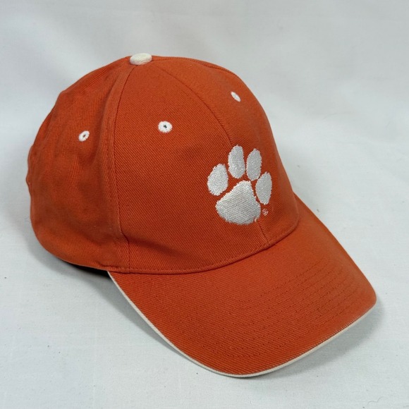Clemson Tigers Baseball Cap Hat Orange White Paw NCAA Officially Licensed - Picture 1 of 12